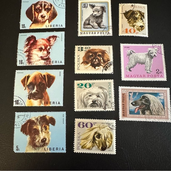 Vintage Puppy & Dog Stamp Collection – Liberia, Poland, Hungary – 1960s–70s - Picture 2 of 8